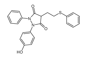 1-(4-hydroxyphenyl)-2-phenyl-4-(2-phenylsulfanylethyl)pyrazolidine-3,5-dione结构式