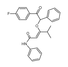 3-[2-(4-fluorophenyl)-2-oxo-1-phenyl-ethoxy]-4-methyl-pent-2-enoic acid phenylamide Structure