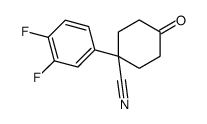 1-(3,4-difluorophenyl)-4-oxocyclohexane-1-carbonitrile Structure