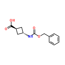 反式-3-(cbz-氨基)环丁烷羧酸结构式