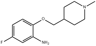 5-Fluoro-2-[(1-methylpiperidin-4-yl)methoxy]aniline结构式