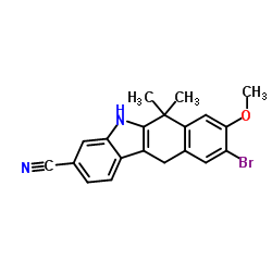 9-Bromo-8-methoxy-6,6-dimethyl-6,11-dihydro-5H-benzo[b]carbazole-3-carbonitrile structure