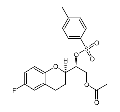 (2S)-2-(6-fluoro-3,4-dihydro-2H-chromen-2-yl)-2-{[(4-methylphenyl)sulfonyl]oxy}ethyl acetate Structure