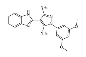 4-(1H-benzo[d]imidazol-2-yl)-1-(3,5-dimethoxyphenyl)-1H-pyrazole-3,5-diamine结构式