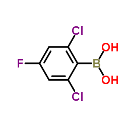 (2,6-二氯-4-氟苯基)硼酸结构式