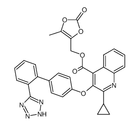 2-Cyclopropyl-3-[[2'-(2H-tetrazol-5-yl)-[1,1'-biphenyl]-4-yl]oxy]-4-quinolinecarboxylic acid, (5-methyl-2-oxo-1,3-dioxol-4-yl)methyl ester Structure