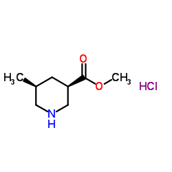 顺式-5-甲基哌啶-3-甲酸甲酯盐酸盐结构式