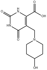 5-((4-Hydroxypiperidin-1-yl)methyl)-2,6-dioxo-1,2,3,6-tetrahydropyrimidine-4-carboxylic acid Structure