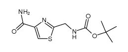 2-Methyl-2-propanyl [(4-carbamoyl-1,3-thiazol-2-yl)methyl]carbamate structure