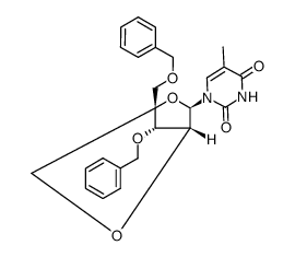 (1S,3R,4R,7S)-7-(benzyloxy)-1-[(benzyloxy)methyl]-3-(thymin-1-yl)-2,5-dioxabicyclo[2.2.1]heptane Structure