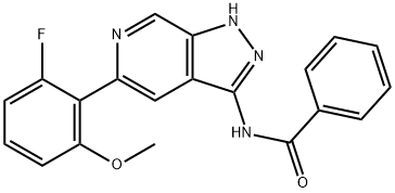 N-(5-(2-Fluoro-6-methoxyphenyl)-1H-pyrazolo[3,4-c]pyridin-3-yl)benzamide结构式