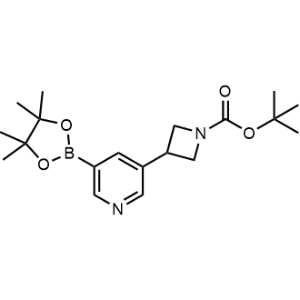 Tert-butyl 3-(5-(4,4,5,5-tetramethyl-1,3,2-dioxaborolan-2-yl)pyridin-3-yl)azetidine-1-carboxylate Structure