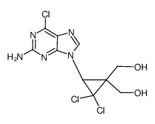 2-amino-6-chloro-9-[2,2-dichloro-3,3-bis(hydroxymethyl)cyclopropyl]purine Structure