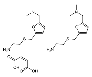 (E)-but-2-enedioic acid,2-[[5-[(dimethylamino)methyl]furan-2-yl]methylsulfanyl]ethanamine structure