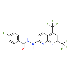 Benzoic acid, 4-fluoro-, 2-[5,7-bis(trifluoromethyl)-1,8-naphthyridin-2-yl]-2-methylhydrazide (9CI) picture