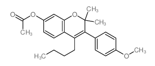 2H-1-Benzopyran-7-ol,4-butyl-3-(4-methoxyphenyl)-2,2-dimethyl-, 7-acetate structure