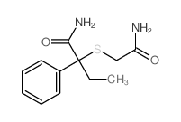 2-(carbamoylmethylsulfanyl)-2-phenyl-butanamide structure