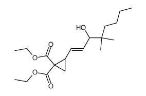 Diethyl trans-2-(3-hydroxy-4,4-dimethyl-1-octenyl) cyclopropane- 1,1-dicarboxylate结构式