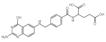 L-Glutamic acid,N-[4-[[(2-amino-3,4-dihydro-4-oxo-6-quinazolinyl)amino]methyl]benzoyl]- Structure