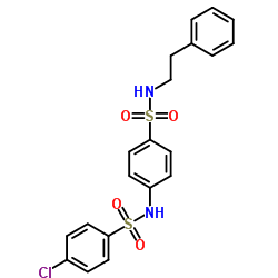 4-chloro-N-(4-(N-phenethylsulfamoyl)phenyl)benzenesulfonamide structure