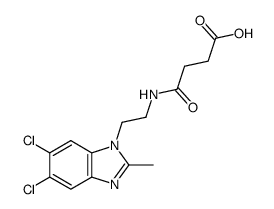 N-[2-(5,6-dichloro-2-methyl-benzoimidazol-1-yl)-ethyl]-succinamic acid结构式