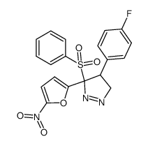 3-benzenesulfonyl-4-(4-fluoro-phenyl)-3-(5-nitro-furan-2-yl)-4,5-dihydro-3H-pyrazole Structure