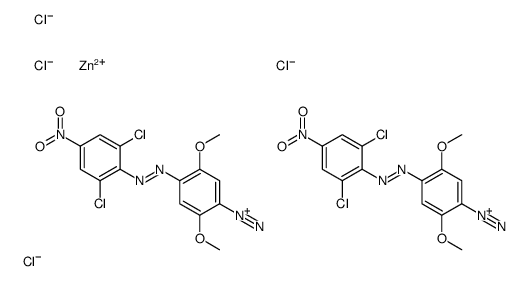 4-[(2,6-dichloro-4-nitrophenyl)azo]-2,5-dimethoxybenzenediazonium tetrachlorozincate (2:1)结构式