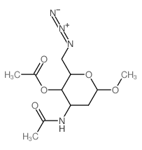 (4-acetamido-3-acetyloxy-6-methoxy-oxan-2-yl)methylimino-imino-azanium structure