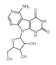 1H-Pyrrolo[2,3-d:5,4-d]dipyrimidine-2,4(3H,9H)-dione, 5-amino-9-.beta.-D-ribofuranosyl- picture