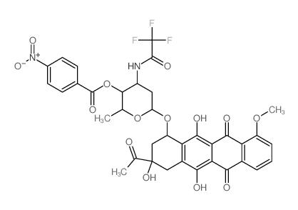 5,12-Naphthacenedione,8-acetyl-7,8,9,10-tetrahydro-6,8,11-trihydroxy-1-methoxy-10-[[2,3,6-trideoxy-4-O-(4-nitrobenzoyl)-3-[(trifluoroacetyl)amino]-a-L-xylo-hexopyranosyl]oxy]-,(8S-cis)- (9CI) structure