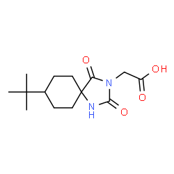 (8-tert-butyl-2,4-dioxo-1,3-diazaspiro[4.5]dec-3-yl)acetic acid结构式