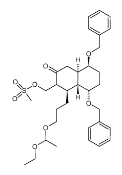 ((1R,4aR,5S,8S,8aR)-5,8-bis(benzyloxy)-1-(3-(1-ethoxyethoxy)propyl)-3-oxodecahydronaphthalen-2-yl)methyl methanesulfonate Structure