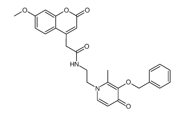 N-[2-(3-benzoxy-2-methyl-4-oxopyridin-1(4H)-yl)ethyl]-2-(7-methoxy-2-oxo-2H-chromen-4-yl)acetamide Structure