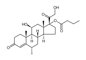 17-butyryloxy-11β,21-dihydroxy-6α-methyl-4-pregnene-3,20-dione Structure