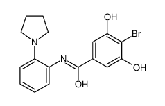 4-bromo-3,5-dihydroxy-N-[2-(1-pyrrolidinyl)phenyl]benzamide结构式