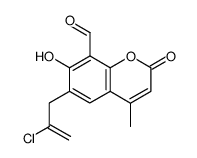 6-(β-chloroallyl)-8-formyl-7-hydroxy-4-methylcoumarin结构式