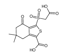 3-carboxymethylsulfonyl-6,6-dimethyl-4-oxo-4,5,6,7-tetrahydrobenzo[c]thiophene-1-carboxylic acid结构式