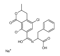 sodium,2-[(5-chloro-8-hydroxy-3-methyl-1-oxo-3,4-dihydroisochromene-7-carbonyl)amino]-3-phenylpropanoate结构式