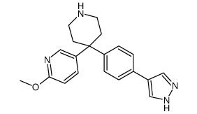 2-methoxy-5-[4-[4-(1H-pyrazol-4-yl)phenyl]piperidin-4-yl]pyridine结构式