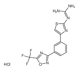 <4-<3-<5-(trifluoromethyl)-1,2,4-oxadiazol-3-yl>phenyl>-2-thiazolyl>guanidine hydrochloride结构式