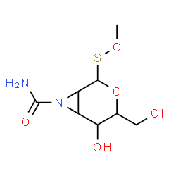 3-Oxa-7-azabicyclo[4.1.0]heptane-7-carboxamide,5-hydroxy-4-(hydroxymethyl)-2-methoxythio- (7CI) structure