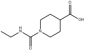 1-(乙基氨基甲酰基)哌啶-4-羧酸结构式