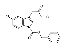 benzyl 5-chloro-3-(3-chloro-2-oxopropyl)-1H-indole-1-carboxylate结构式