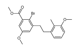 methyl 2-bromo-5-methoxy-3-(2'-(3''-methoxy-2''-methylphenyl)ethyl)benzoate结构式