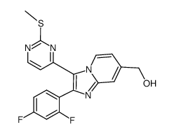 [2-(2,4-difluorophenyl)-3-(2-methylsulfanylpyrimidin-4-yl)imidazo[1,2-a]pyridin-7-yl]methanol结构式