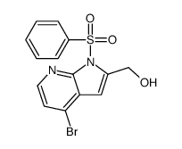 4-溴-1-(苯基磺酰基)-1H-吡咯并[2,3-b]吡啶-2-甲醇结构式