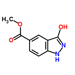 3-Hydroxy 1H-indazole-5-Methylcarboxylate结构式