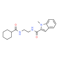 N-{2-[(Cyclohexylcarbonyl)amino]ethyl}-1-methyl-1H-indole-2-carboxamide结构式