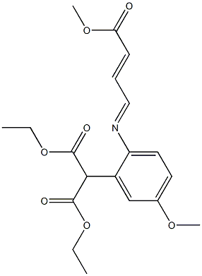 diethyl 2-(5-methoxy-2-(((1E,2E)-4-methoxy-4-oxobut-2-en-1-ylidene)amino)phenyl)malonate结构式