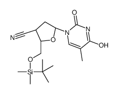(2S,3R,5R)-2-[[tert-butyl(dimethyl)silyl]oxymethyl]-5-(5-methyl-2,4-dioxopyrimidin-1-yl)oxolane-3-carbonitrile Structure